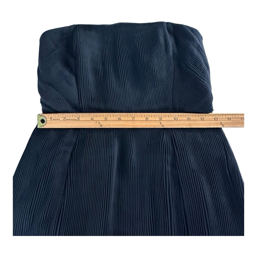 ADAM By Adam Lippes Black Silk Strapless Plisse Pleats Cocktail Dress Size 4 - Picture 10 of 16